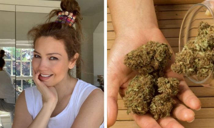 Thalía escandaliza las redes con su mascarilla de Marihuana (FOTOS)