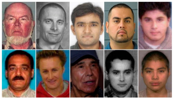 Los 10 fugitivos más buscados por el FBI