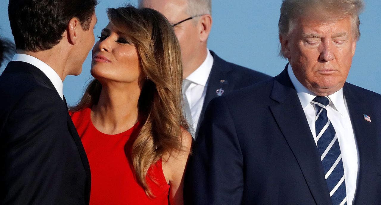 Captan muy cariñosa a Melania Trump con Justin Trudeau