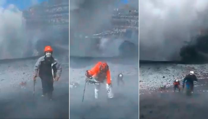 Alpinistas graban peligroso vídeo desde el cráter del Popocatépetl