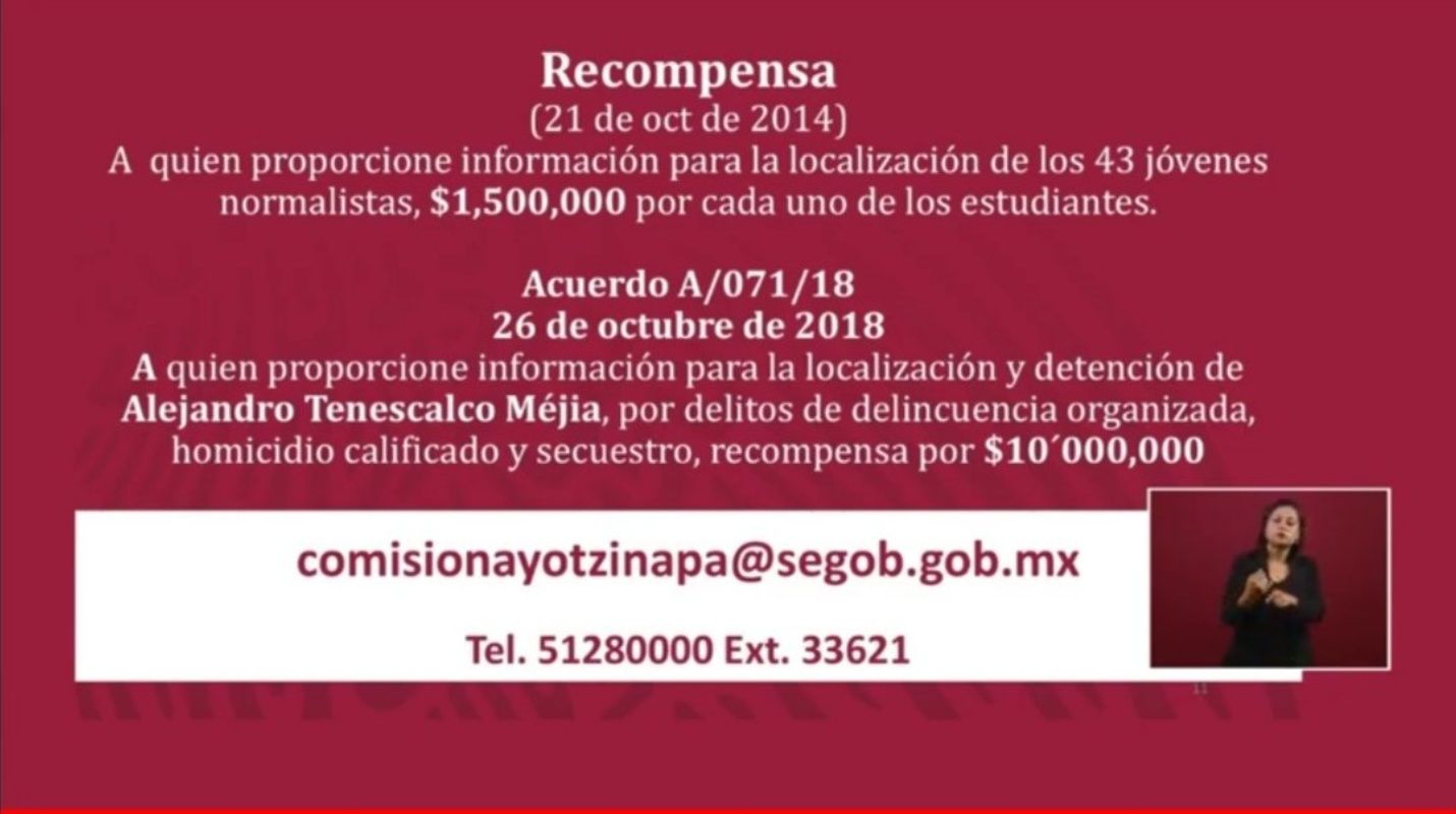 Gobierno de AMLO ofrece recompensa por datos sobre caso Ayotzinapa