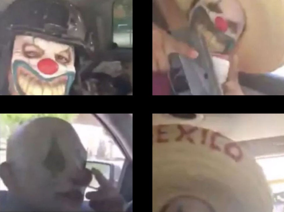 Cártel Jalisco Nueva Generación aterrorizan con máscaras de payaso las calles de Tamaulipas