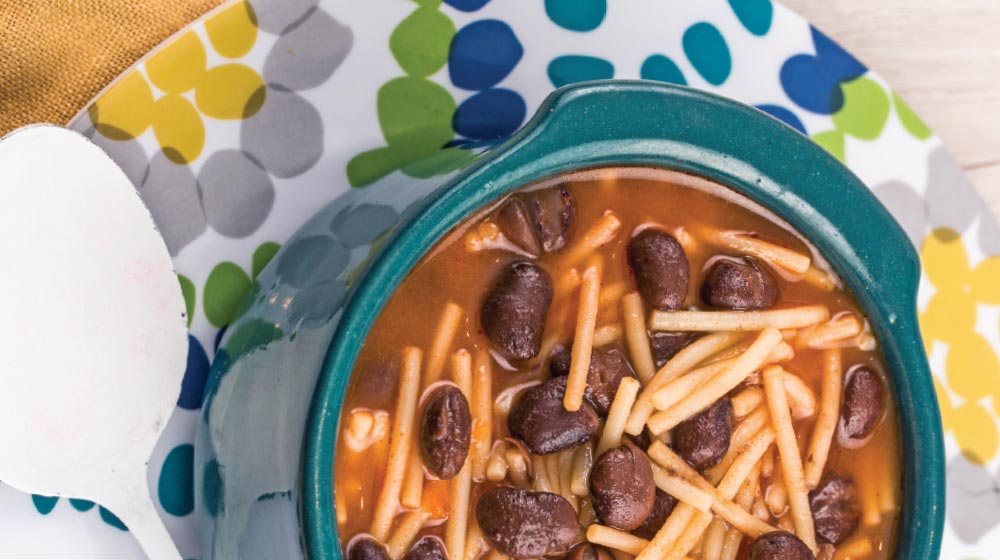 RECETA COMIDA: Sopa De Fideos Con Frijoles