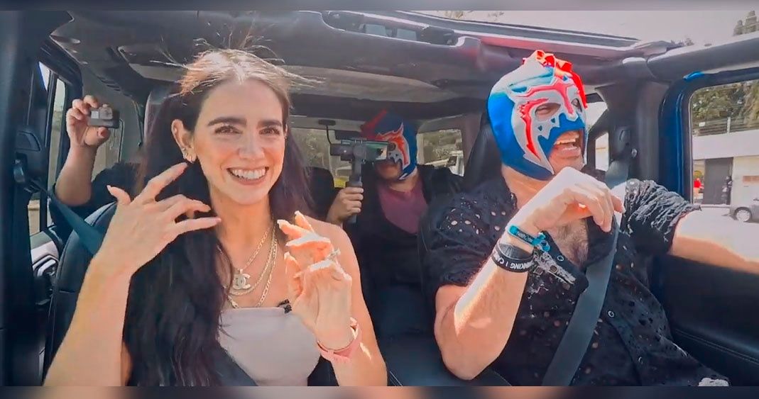 Bárbara de Regil come tacos de canasta en Escorpión al Volante