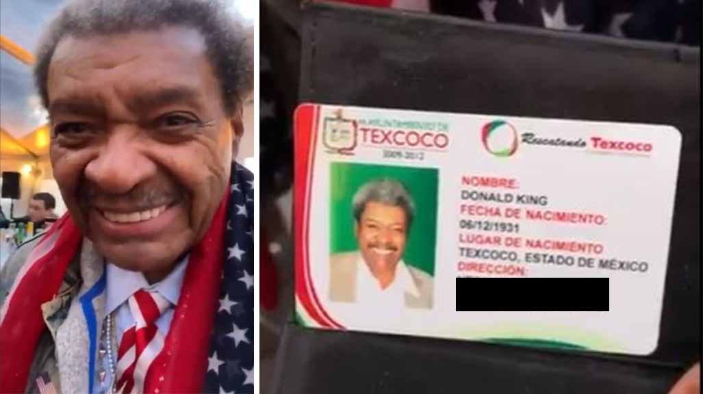 Don King presume su licencia de conducir emitida en Texcoco