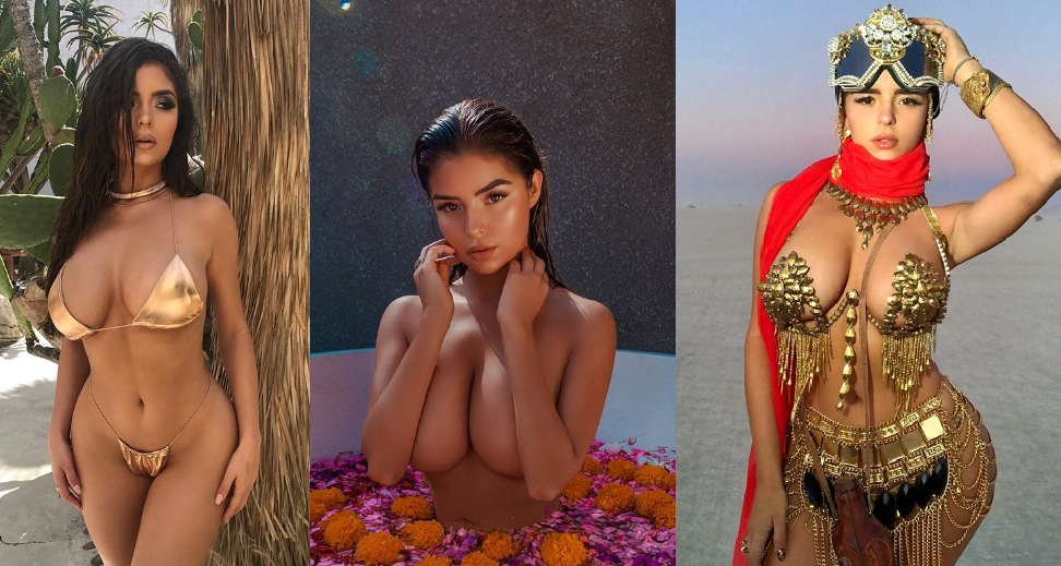 Demi Rose en tanguita y sin sostén e incendia Instagram