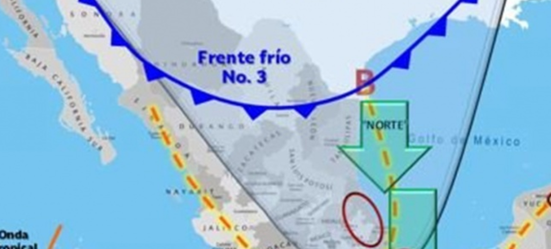 Frente frío número 3 ingresó la madrugada de este lunes al norte del país