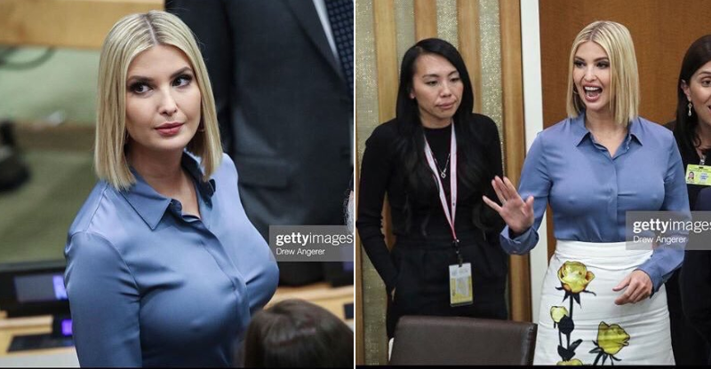 Ivanka Trump apareció sin sostén en un evento publico