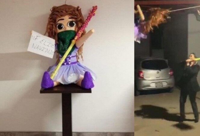 Abogados rompen piñata feminista e indignan en redes sociales