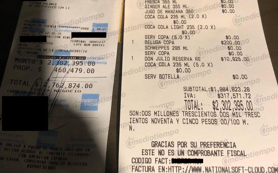 NBA firmó cuenta de ¡2.7 millones de pesos! en restaurante de CDMX