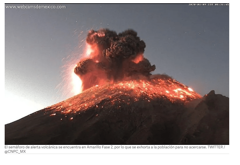 Sorprende explosión del Popocatépetl de mas de 3km de altura