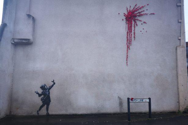 Feliz San Valentín les desea Banksy con mural en Bristol