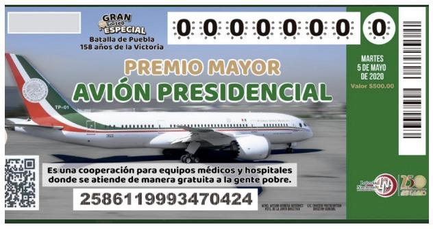 AMLO asegura que los 100 ganadores de la rifa, podrán usar el avión presidencial