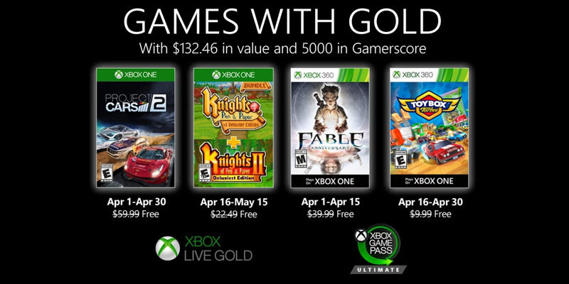 Por fin se han anunciado los Games with Gold de abril