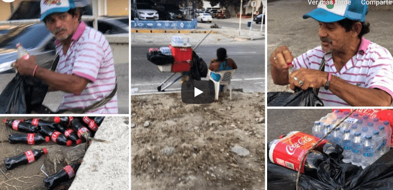 Captan a vendedor ambulante que rellena envases de refresco sucios en Colombia