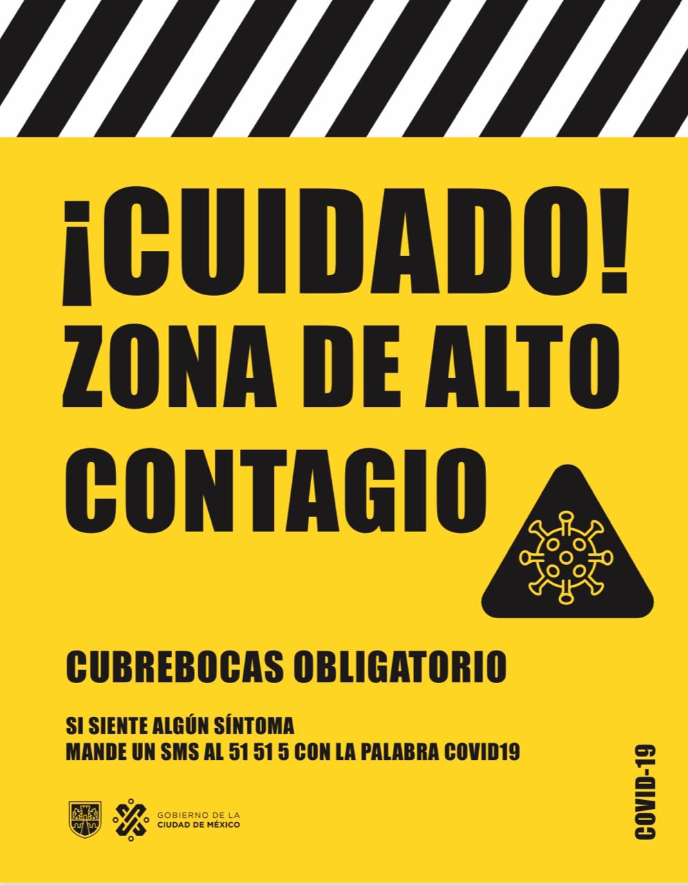 Define gobierno de la CDMX Zonas de Alto Contagio, así son