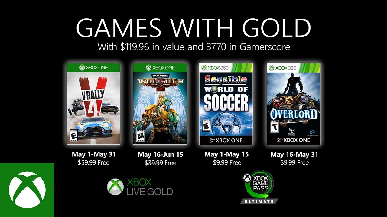 Ya puedes empezar a jugar los Games with Gold de mayo