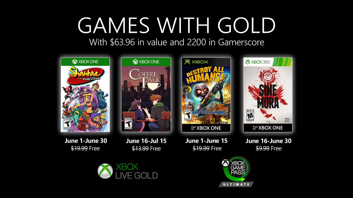 Ya han sido anunciados los Games with Gold de Junio