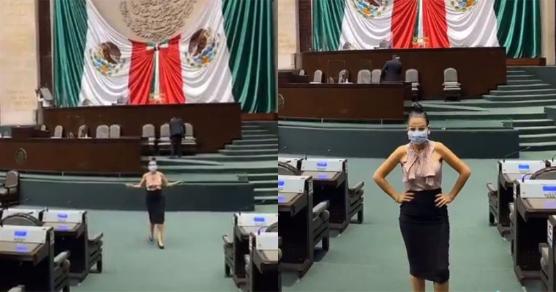 Diputada baila reggaetón y simula disparos en plena Cámara de Diputados para video de TikTok