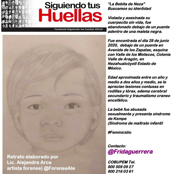 Recompensa para identificar a niña hallada en maleta