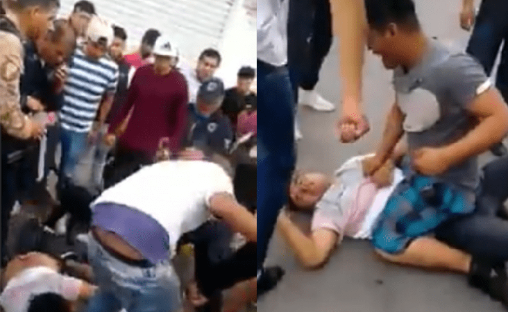 VÍDEO | Comerciantes dan paliza a presuntos delincuentes en Cuautitlán