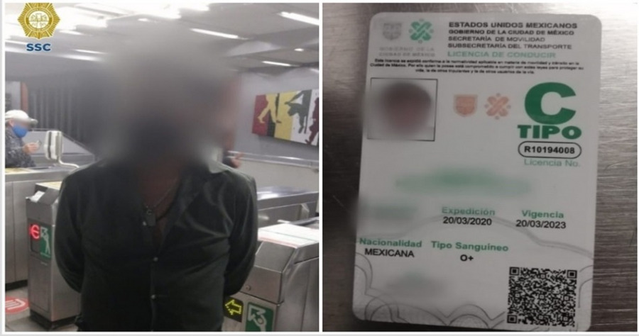 Sujeto es detenido en el Metro por vender licencia de conducir falsa