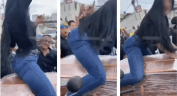 mujer baila reggaetón sobre el ataúd de su novio (VIDEO)