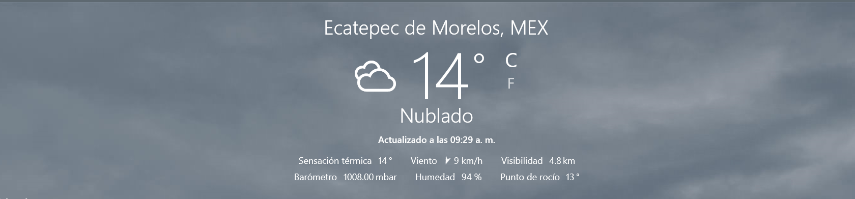 Clima Ecatepec 18 de septiembre del 2020