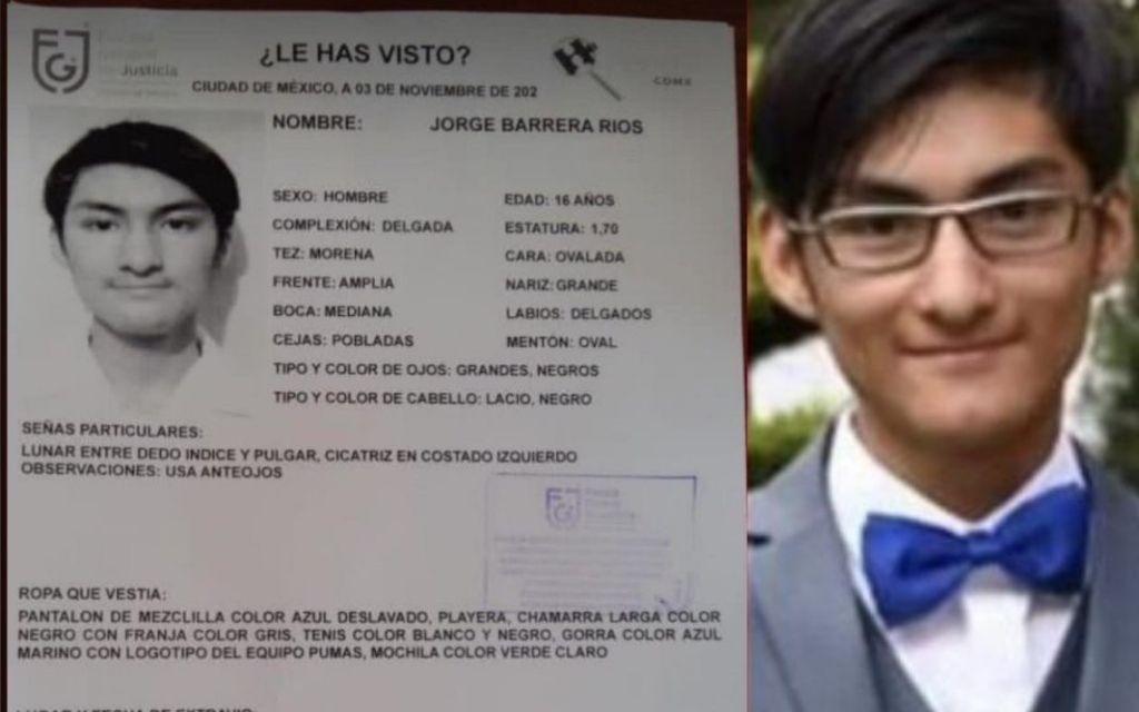 Hallan con vida Jorge Barrera, estudiante de Prepa 5