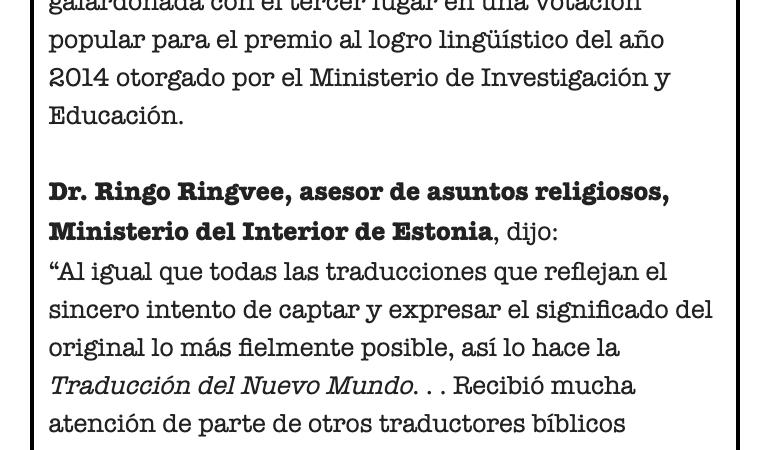 Los Testigos de Jehová proyectan publicar la Biblia en 36 idiomas durante 2021