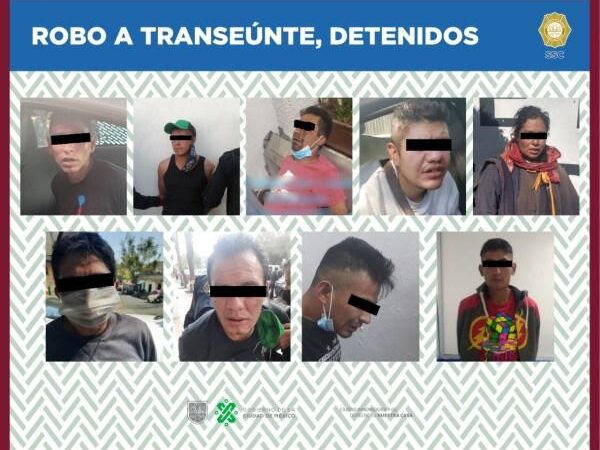 TREMENDO: ¡Caen 9 asaltantes de la vía pública!, atracaban con violencia a sus víctimas  