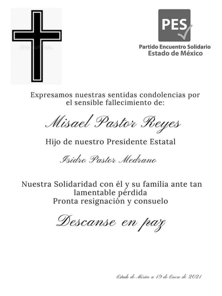 Por COVID-19 fallece hijo de Pastor Medrano