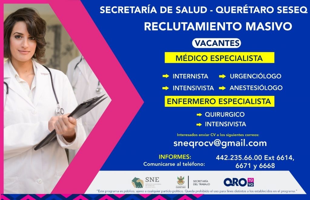 Reclutamiento para trabajar en el Hospital General de Querétaro