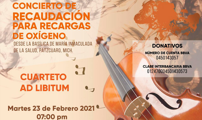 #Morelia Con concierto Virtual, Arquidiócesis Buscan Reunir Para Donar Recargas De Oxígeno