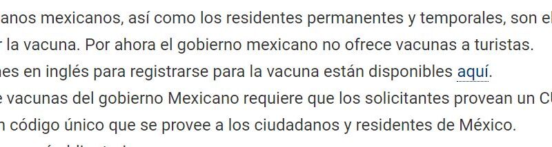 México no aplicará la vacuna contra la Covid-19 a extranjeros sin CURP