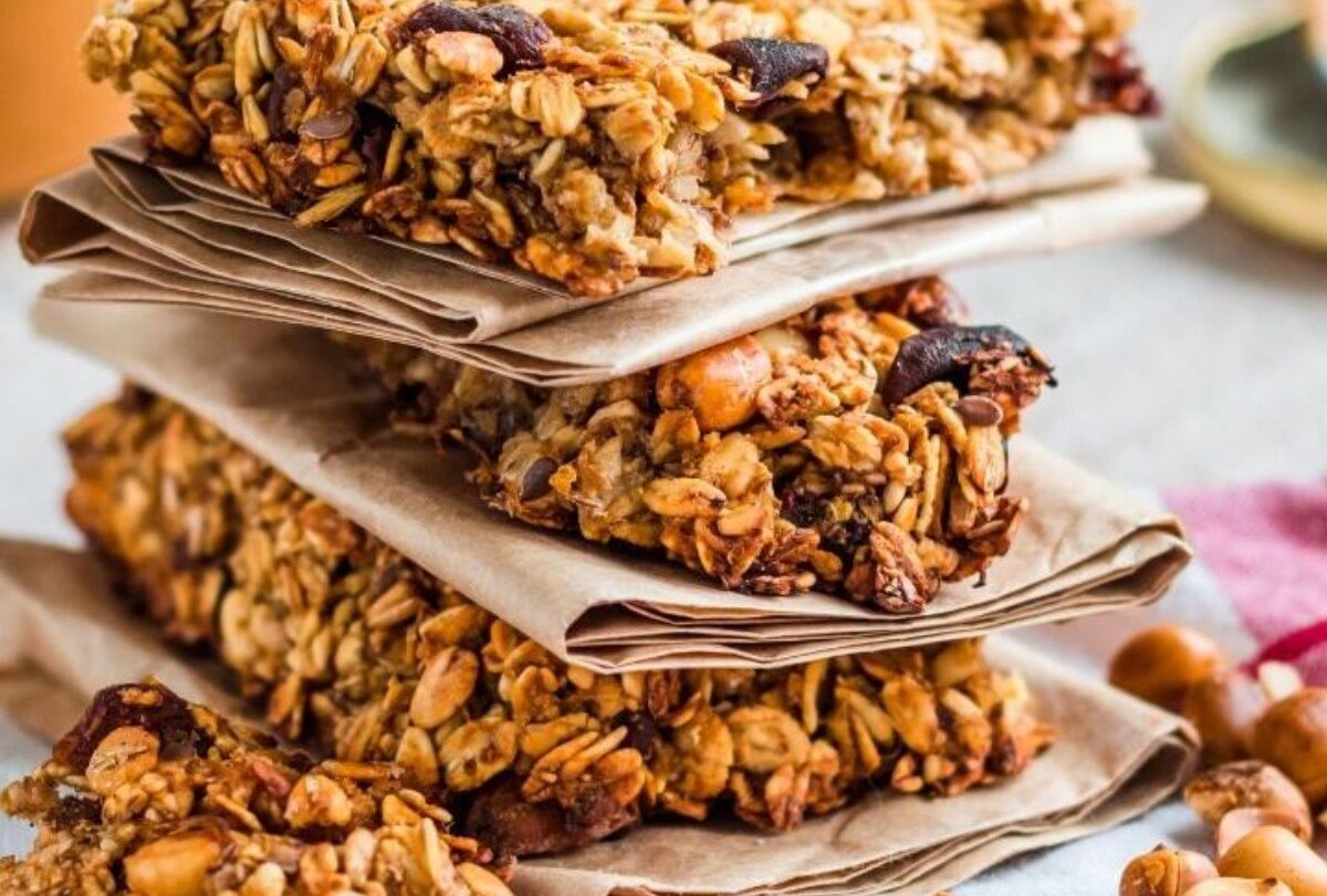 Receta de barras de granola con miel rápidas y saludables |