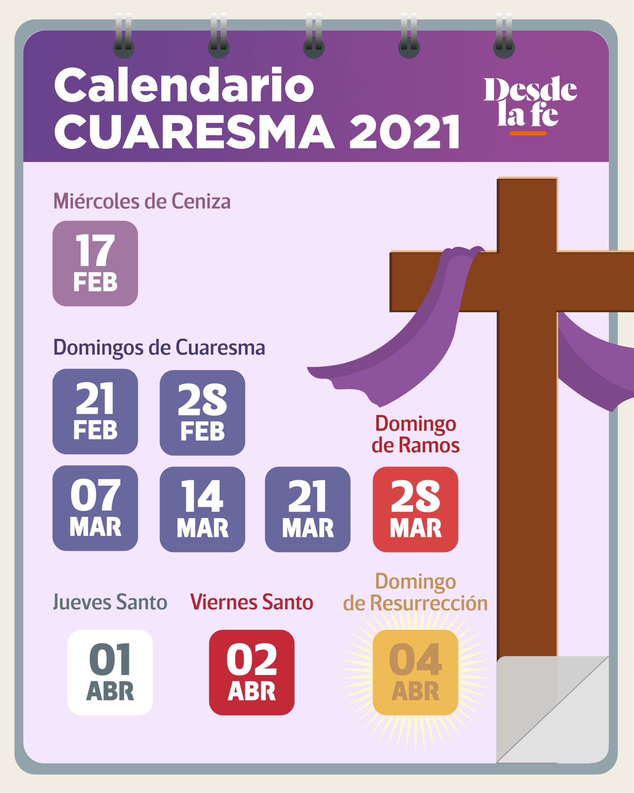 Cuaresma y Semana Santa 2021: mira el calendario de este año