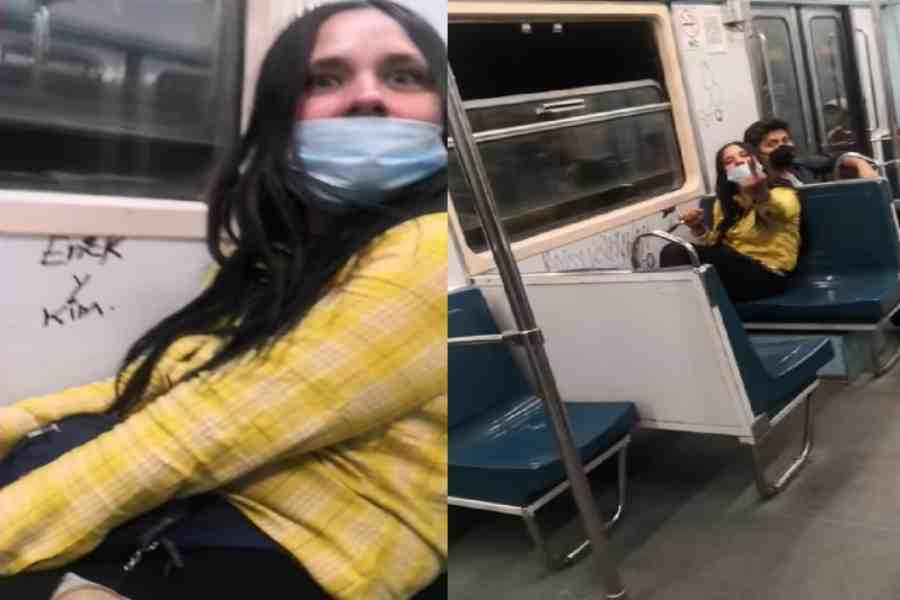 VIDEOS | Joven raya vagón del metro, la confronta e intenta golpearlo