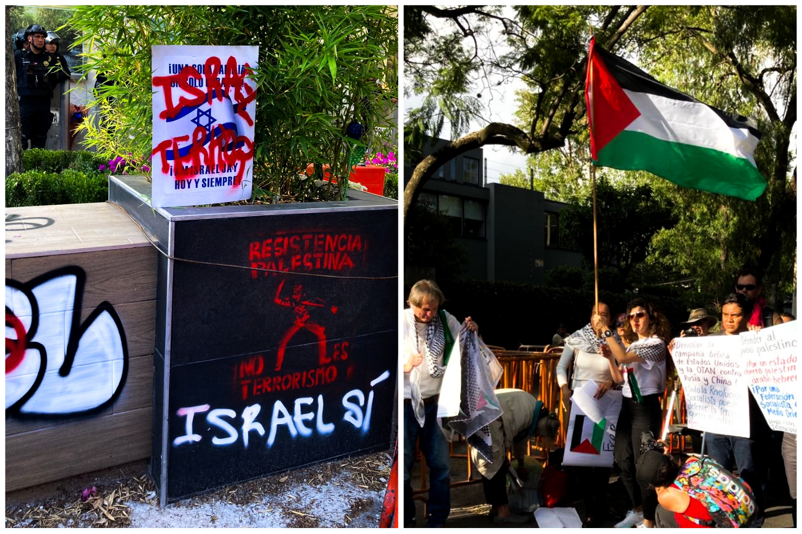 Embajada de Israel en México condeno las protestas con vandalismo a favor de Palestina