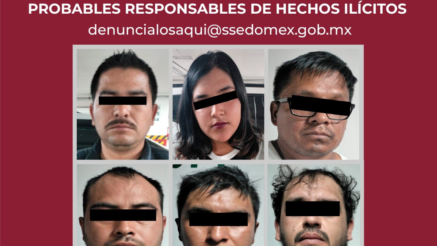 SECRETARÍA DE SEGURIDAD DETIENE A SEIS POSIBLES INTEGRANTES DE GRUPO DELINCUENCIAL AL PARECER DEDICADO AL SECUESTRO |