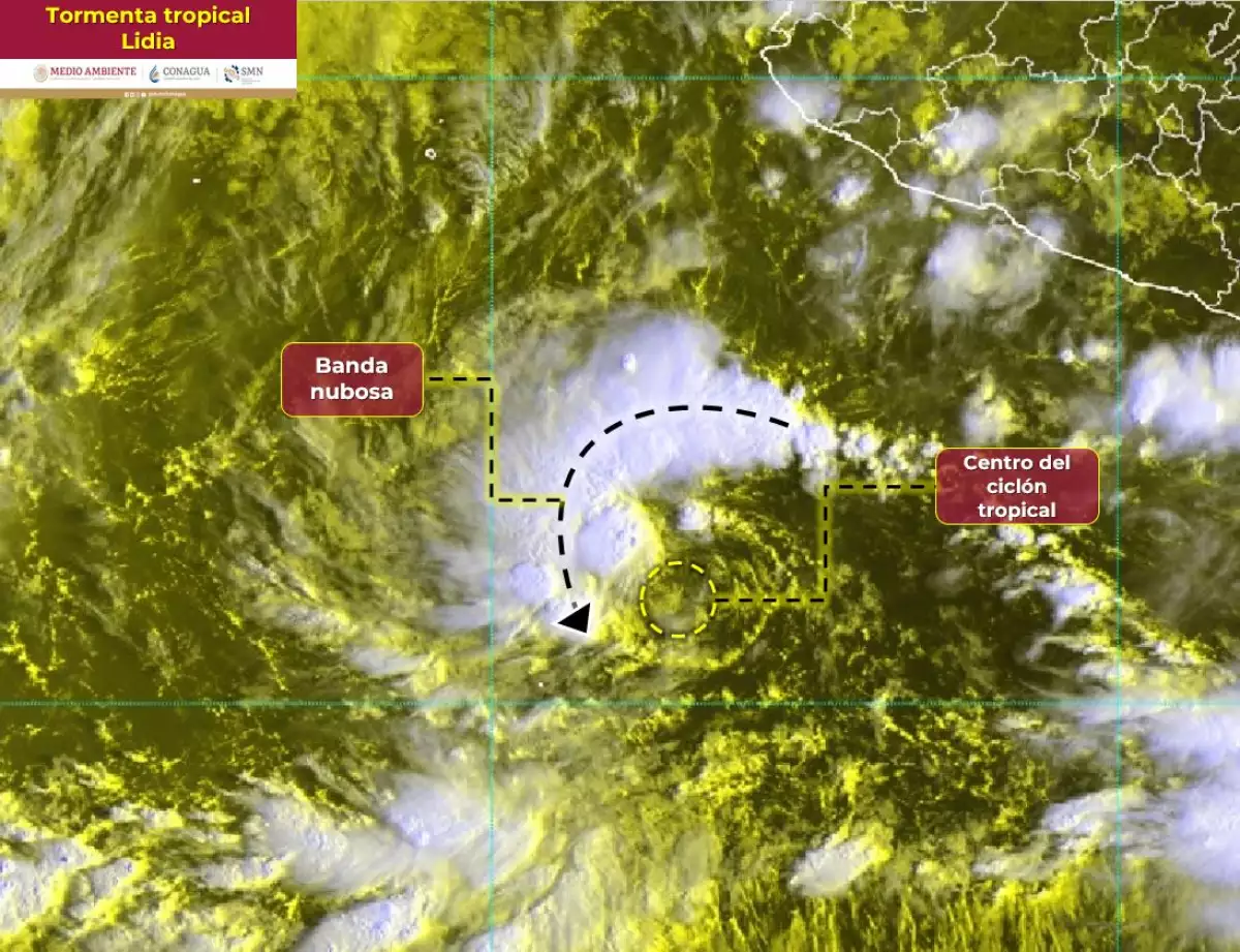 Continuarán las fuertes lluvias por la tormenta tropical Lidia en el noroeste y occidente de México