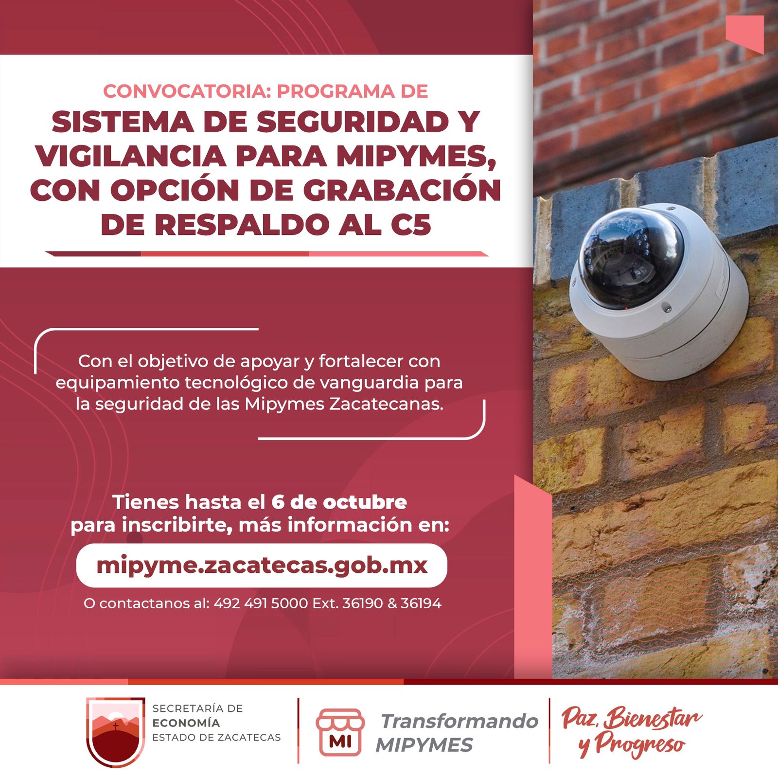 Convocatoria abierta: Sistema de Seguridad y Vigilancia para MIPYMES en Zacatecas