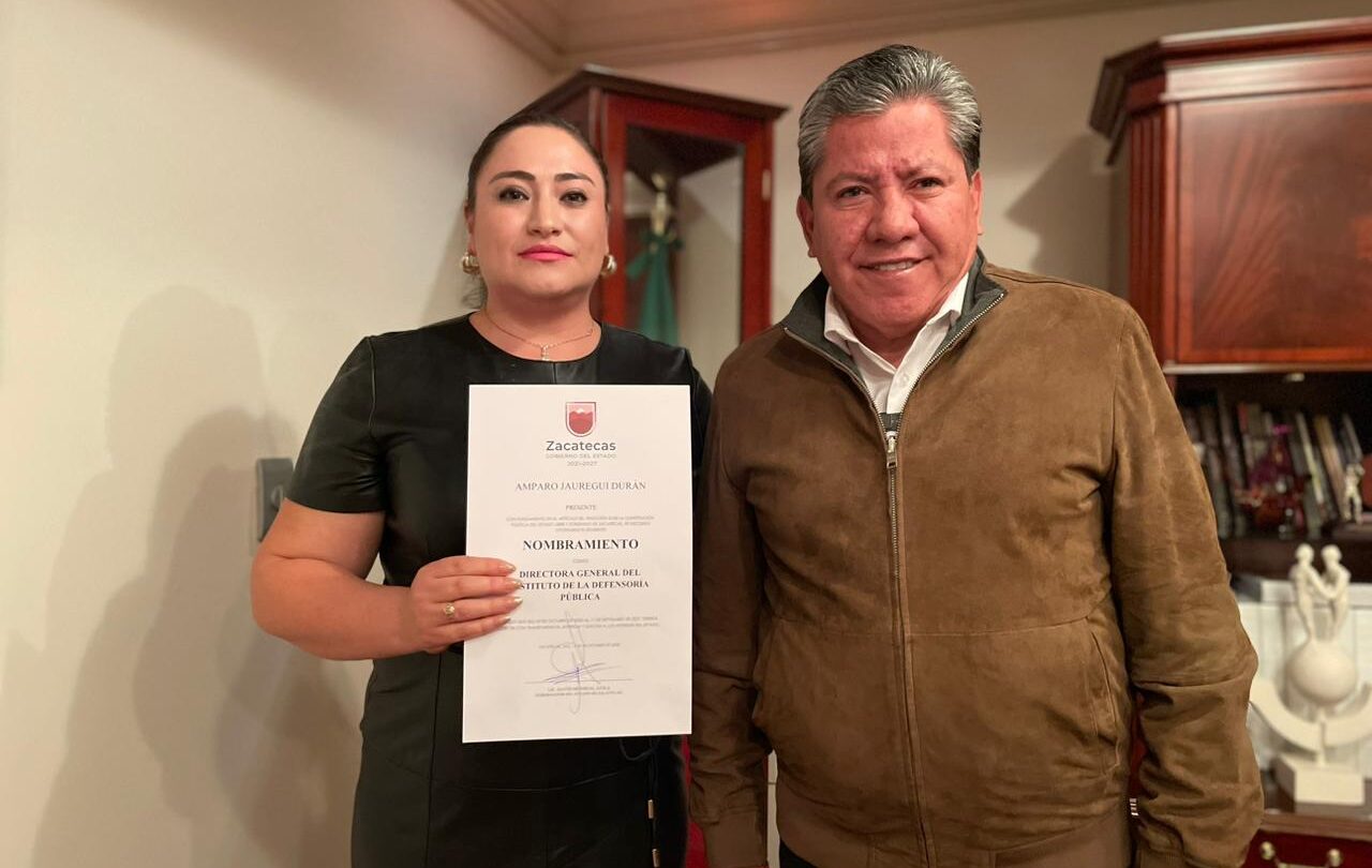 David Monreal nombra a Amparo Jáuregui Durán como directora del Instituto de la Defensoría Pública de Zacatecas |