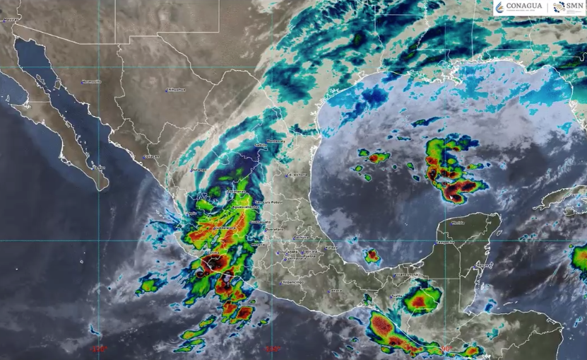 Debilitamiento de Lidia a baja presión remanente: Pronóstico de lluvias y vientos en varias regiones de México