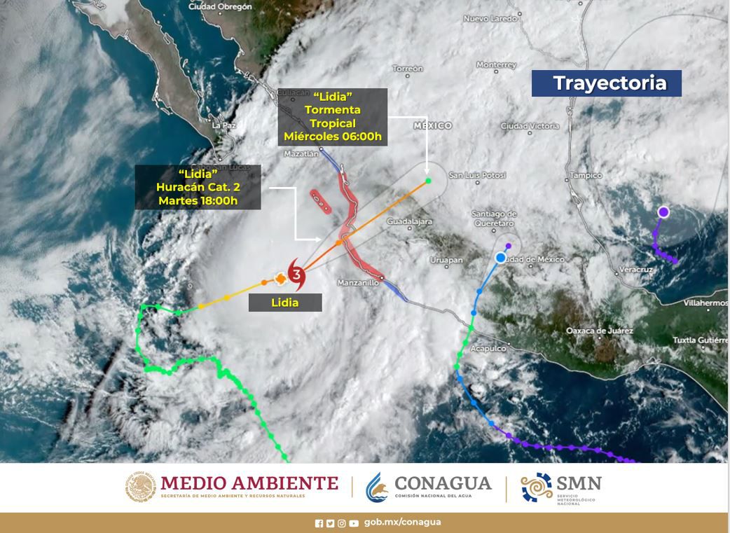 Impacto del huracán ‘Lidia’ en Zacatecas: pronóstico y consecuencias.