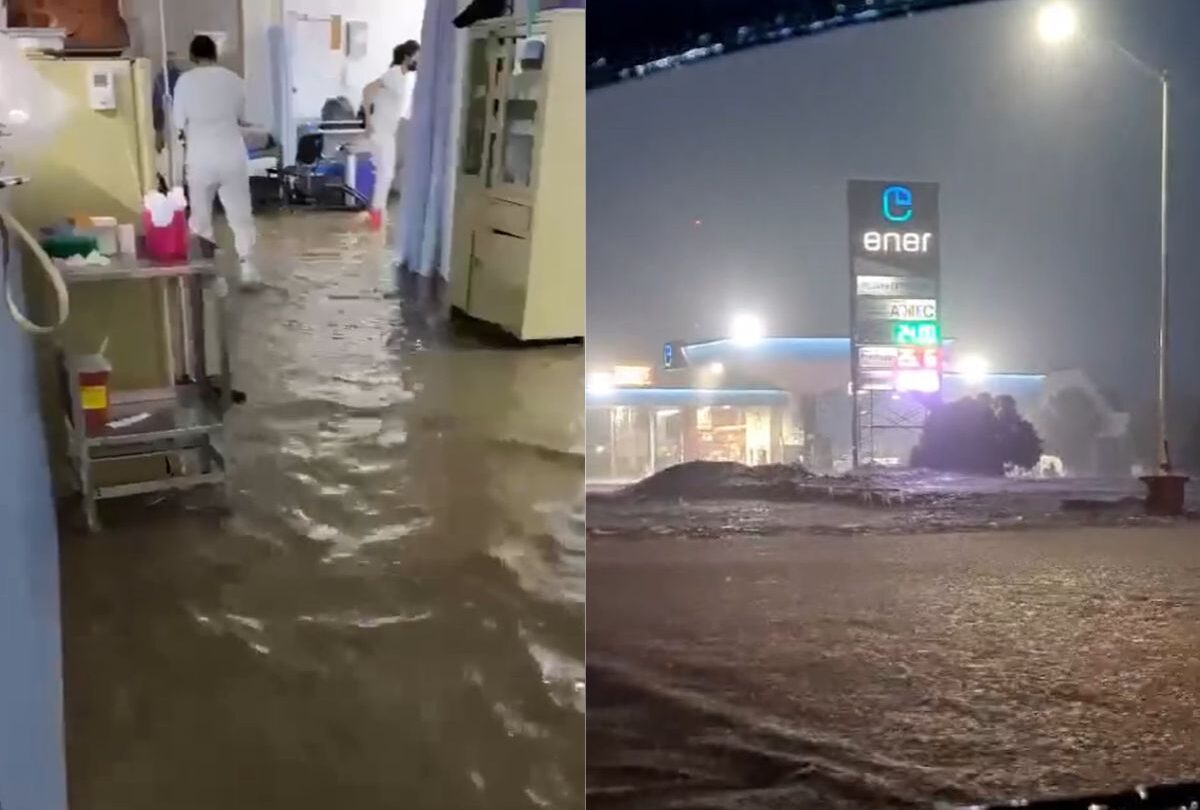 Inundación en el Hospital de Autlán Jalisco por el huracán Lidia Traslado de pacientes y solicitudes de ayuda |