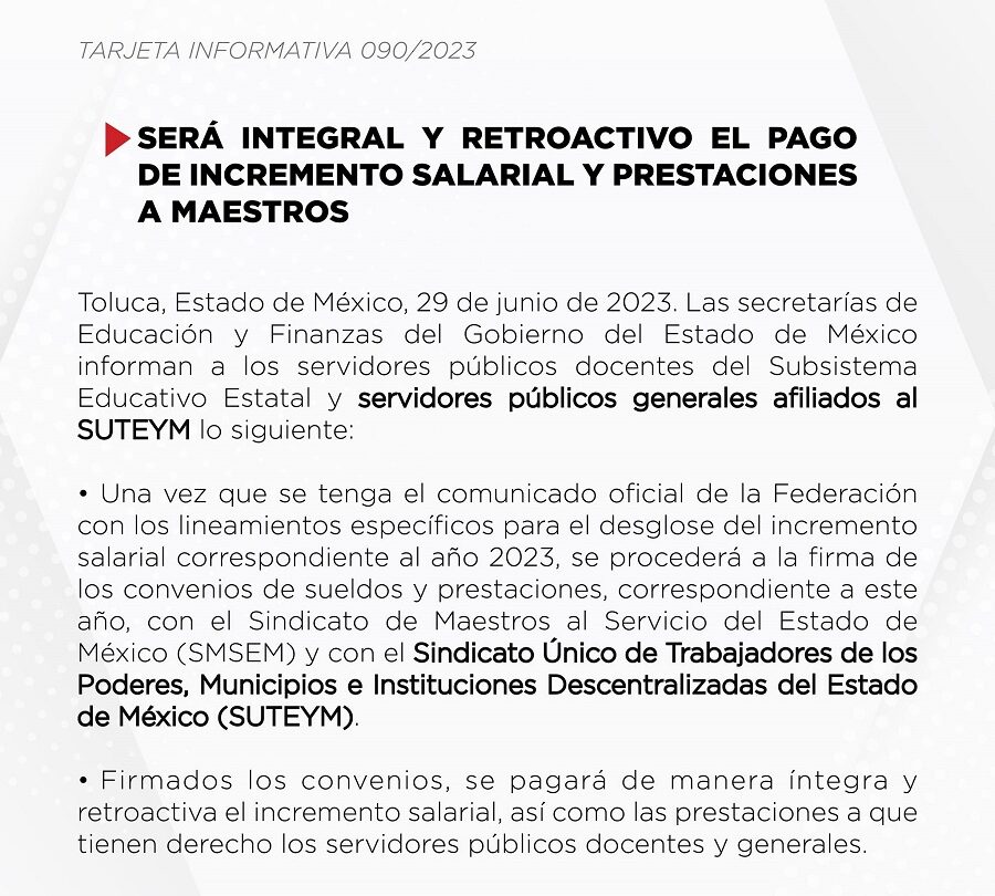 TARJETA INFORMATIVA Toluca Estado de México 23 de abril de 2018 |