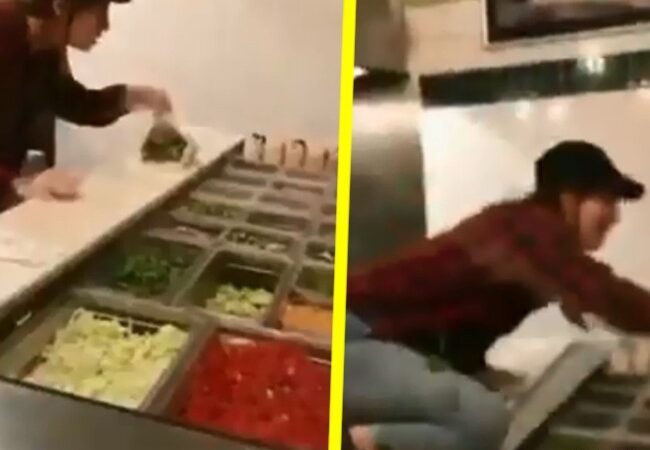 VIDEO: Empleada escupe dentro del sándwich en frente de su clienta