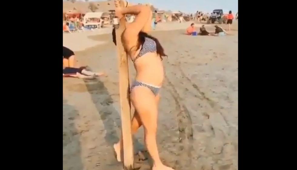 VIRAL: Sexy mujer disfrutaba de la playa hasta que ocurrió lo inesperado