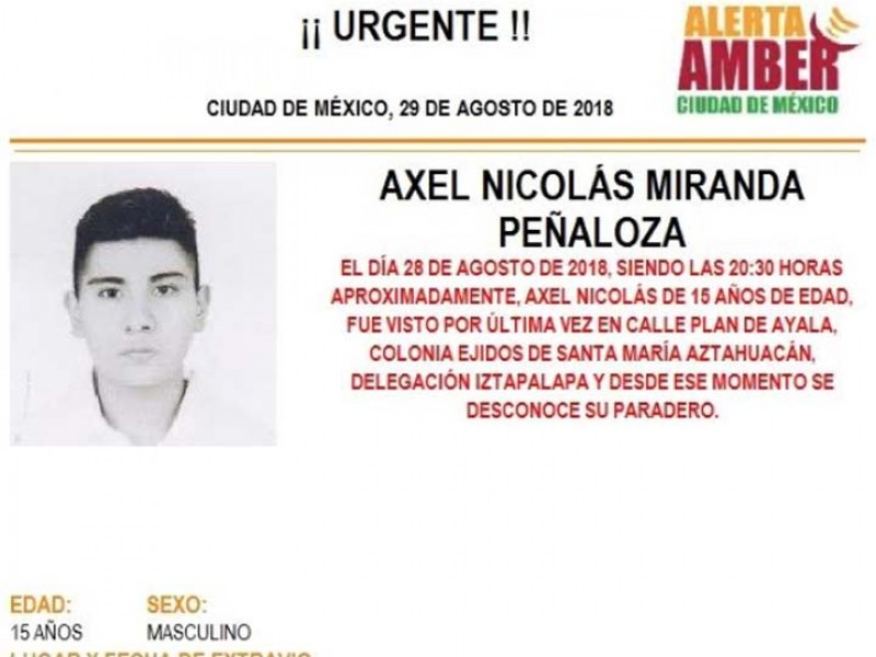 Alerta Amber: ayuda a Axel Nicolás Miranda a volver a casa